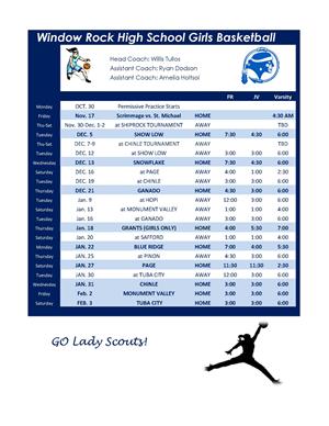 schedule basketball girls window rock school qs boys
