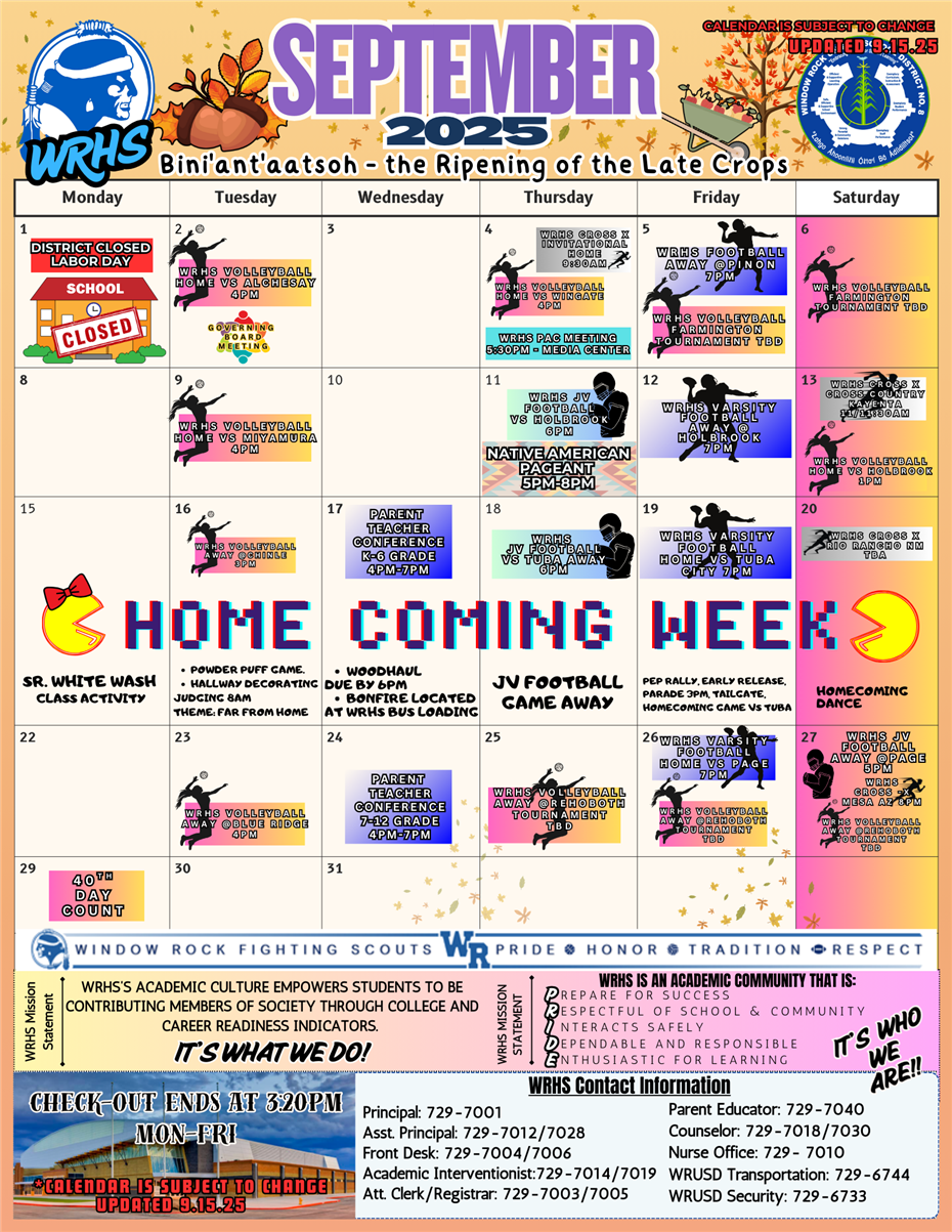 WRHS Calendar